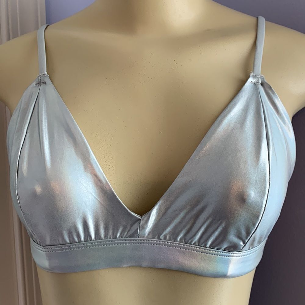 Colsie Silver Triangle Unlined Bra M - Picture 2 of 9